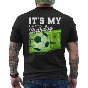 Birthday Boy 9 Soccer Its My 9Th Birthday Boys Soccer Mens Back Print T-shirt - Seseable