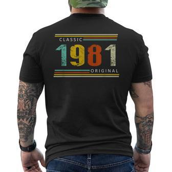 Birthday Classic Of 1981 Original 42Nd Years Retro Men's T-shirt Back Print | Mazezy