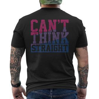 Bisexual Flag Cant Think Straight Gay Pride Month Lgbt Gift Mens Back Print T-shirt | Mazezy