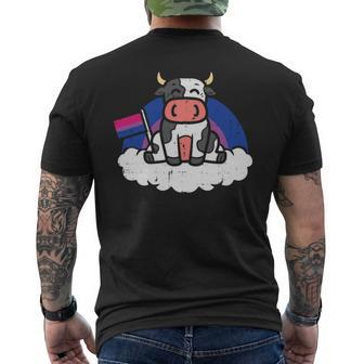 Bisexual Flag Cow Lgbt Bi Pride Stuff Farmer Animal Mens Back Print T-shirt | Mazezy