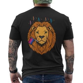 Bisexual Flag Lion Lgbt Pride Month Bi Pride Stuff Animal Mens Back Print T-shirt | Mazezy AU