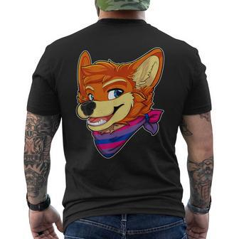 Bisexual Fursona Furry Fox Gay Rights Pride Week Men's T-shirt Back Print | Mazezy