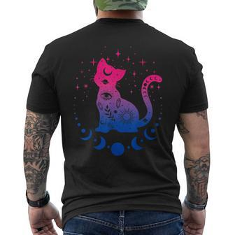 Bisexual Pride Flag Colors Astronomy Cat Mens Back Print T-shirt | Mazezy