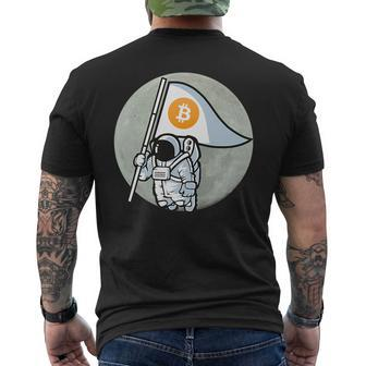 Bitcoin Cryptocurrency Astronaut Future Funny Moon Moon Funny Gifts Mens Back Print T-shirt | Mazezy
