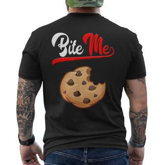 Bite Me Chocolate Chip Cookie No Care Attitude Foodie Rebel Men's T-shirt Back Print - Monsterry DE