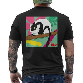 Black-And-White Ruffed Lemur Men's T-shirt Back Print | Mazezy