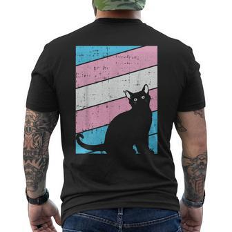 Black Cat Trans-Gender Pride Kitten Lover Lgbt-Q Proud Ally Mens Back Print T-shirt | Mazezy