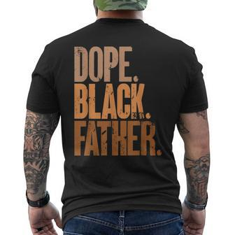 Black Dad Dope Black Father Fathers Day Mens Back Print T-shirt | Mazezy