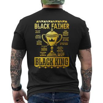 Black Father Black King Daddy African Happy Fathers Day Mens Back Print T-shirt | Mazezy