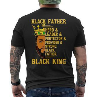 Black Father Junenth Black King Fathers Day Dad Papa Mens Back Print T-shirt | Mazezy