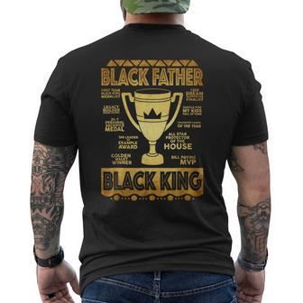 Black Father King Fathers Day Dad Husband Dope Leader Men Mens Back Print T-shirt - Thegiftio UK