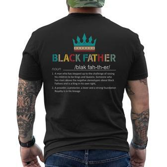 Black Father Noun Fathers Day African American Black Father Mens Back Print T-shirt | Mazezy