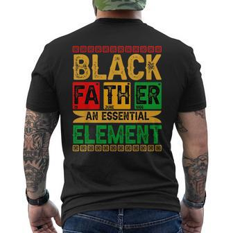 Black Father The Essential Element - Fathers Day Black Dad Mens Back Print T-shirt | Mazezy