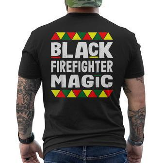 Black Firefighter Magic Black History Month Africa Pride Mens Back Print T-shirt | Mazezy