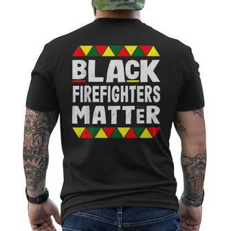 Black Firefighters Matter Black History Month Africa Pride Mens Back Print T-shirt | Mazezy