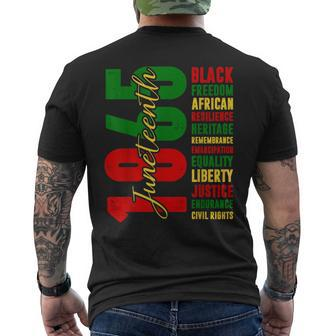 Black Freedom African Resilience Remembrance Junenth 1865 Mens Back Print T-shirt | Mazezy