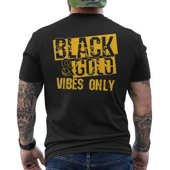 Black Gold Vibes Only Game Day Group High School Football Men's T-shirt Back Print