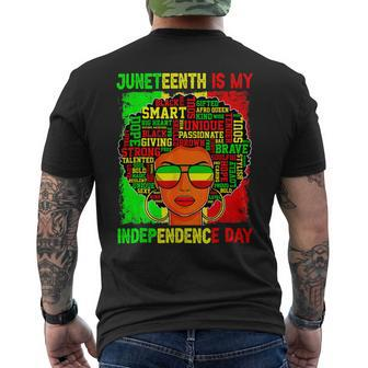 Black History Juneteenth Is My Independence Freedom Day Mens Back Print T-shirt - Monsterry