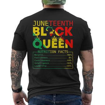 Black History Month Nutrition Facts Black Queen Junenth Mens Back Print T-shirt - Seseable