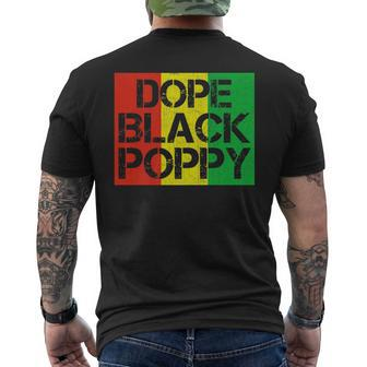 Black History Pride African American Dope Black Poppy Mens Back Print T-shirt | Mazezy