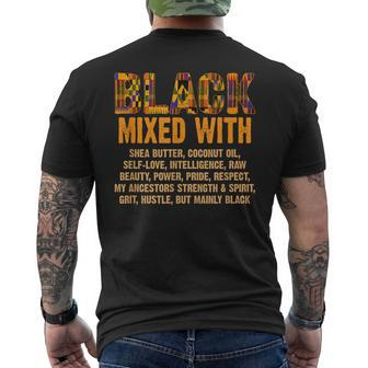 Black Mixed With Shea Butter Melanin Afro American Pride Men's T-shirt Back Print - Monsterry