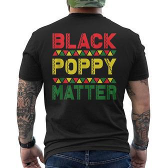 Black Poppy Matter Black History Month Africa Pride Mens Back Print T-shirt | Mazezy