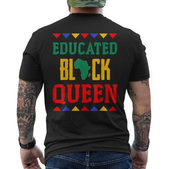 Black Queen Educated African Pride Dashiki Men's T-shirt Back Print | Mazezy