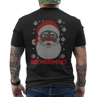 Black Santa Santa Ugly Christmas Sweater Men's T-shirt Back Print - Monsterry CA