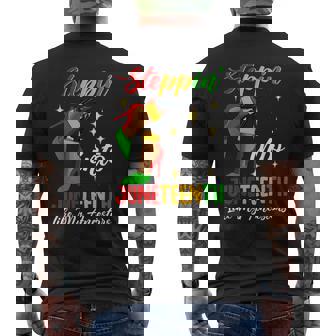 Black Woman Stepping Into Junenth Like My Ancestors Mens Back Print T-shirt | Mazezy