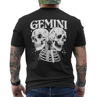 Blackcraft Zodiac Signs Gemini Skull Magical Witch Earth Mens Back Print T-shirt | Mazezy