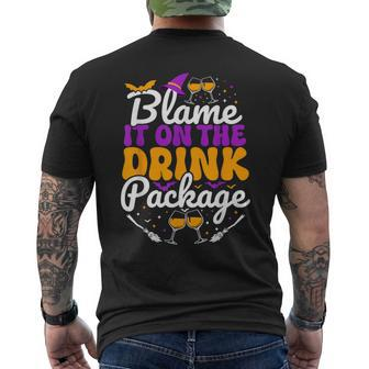 Blame It On The Drink Package Cool Cruise Drinking Halloween Men's T-shirt Back Print