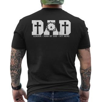 Blessed Dad Daddy Cross Christian Religious Fathers Day Mens Back Print T-shirt - Seseable