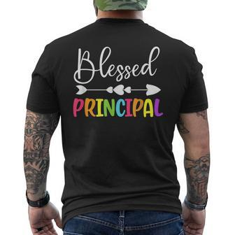 Blessed Principal Back To School Principal Appreciation Men's T-shirt Back Print - Thegiftio UK
