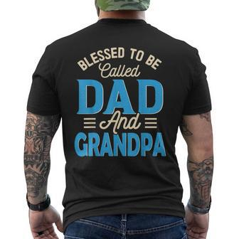 Blessed To Be Called Dad And Grandpa Fathers Day Grandpa Mens Back Print T-shirt | Mazezy