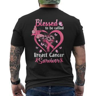 Blessed To Be Called Pink Women Heart Breast Cancer Survivor Mens Back Print T-shirt - Monsterry AU