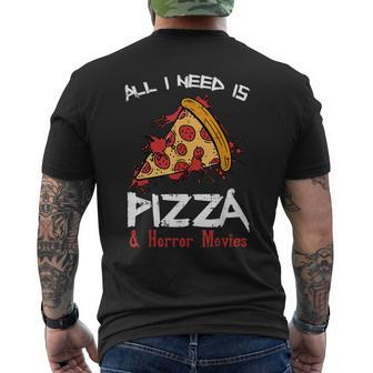 Bloody Pizza Horror Movies Costume Food Halloween Halloween Men's T-shirt Back Print | Mazezy