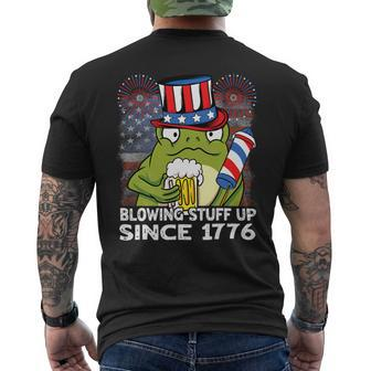 Blowing Stuff Up Since 1776 Funny 4Th Of July Frog Beer Mens Back Print T-shirt - Monsterry