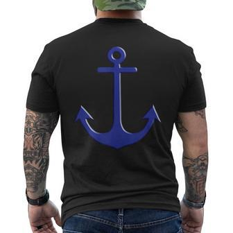 Blue Anchor Nautical Adventures Maritime Mens Back Print T-shirt | Mazezy