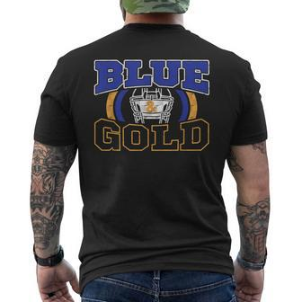 Blue And Gold Football Game Day Group Home Team School Men's T-shirt Back Print