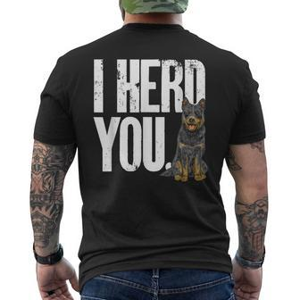 Blue Heeler I Herd You Australian Cattle Dog Men's T-shirt Back Print | Mazezy