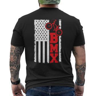 Bmx Flag Usa Bike Freestyle Dirt Street Park Rider Men's T-shirt Back Print | Mazezy