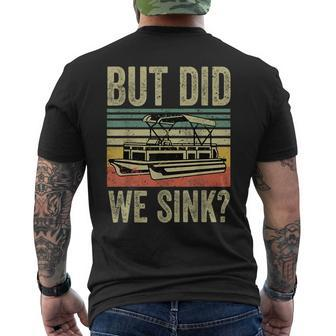 Boat Captain- But Did We Sink Funny Pontoon Boating Men Mens Back Print T-shirt - Seseable