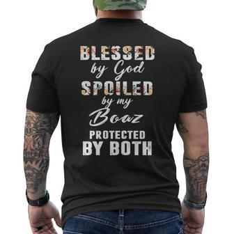 Boaz Name Gift Blessed By God Spoiled By My Boaz Mens Back Print T-shirt - Seseable