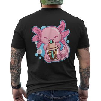 Boba Tea Bubble Tea Milk Tea Anime Axolotl Men's T-shirt Back Print | Mazezy