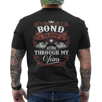 Bond Blood Runs Through My Veins Family Name Vintage Men's T-shirt Back Print - Seseable