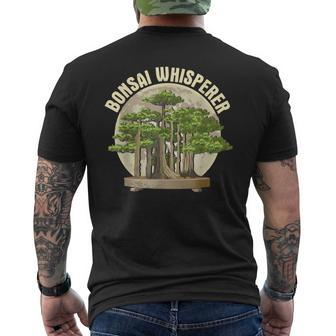 Bonsai Whisperer Retro Gardener Nature Bonsai Tree Lover Men's T-shirt Back Print | Mazezy