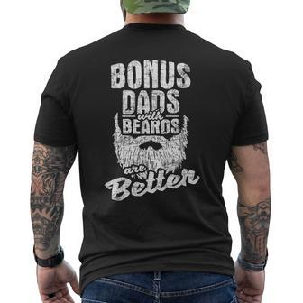 Bonus Dads With Beards - Fatherhood Stepdad Stepfather Uncle Mens Back Print T-shirt | Mazezy