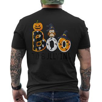 Boo To Bullying Orange Unity Day Anti Bullying Halloween Men's T-shirt Back Print | Mazezy DE