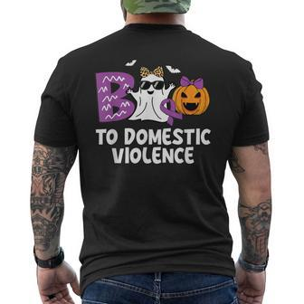 Boo To Domestic Violence Domestic Violence Awareness Men's T-shirt Back Print | Mazezy