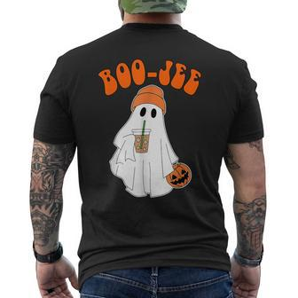 Boo Jee Cute Boo Ghost Boujee Retro Halloween Costume Men's T-shirt Back Print - Seseable